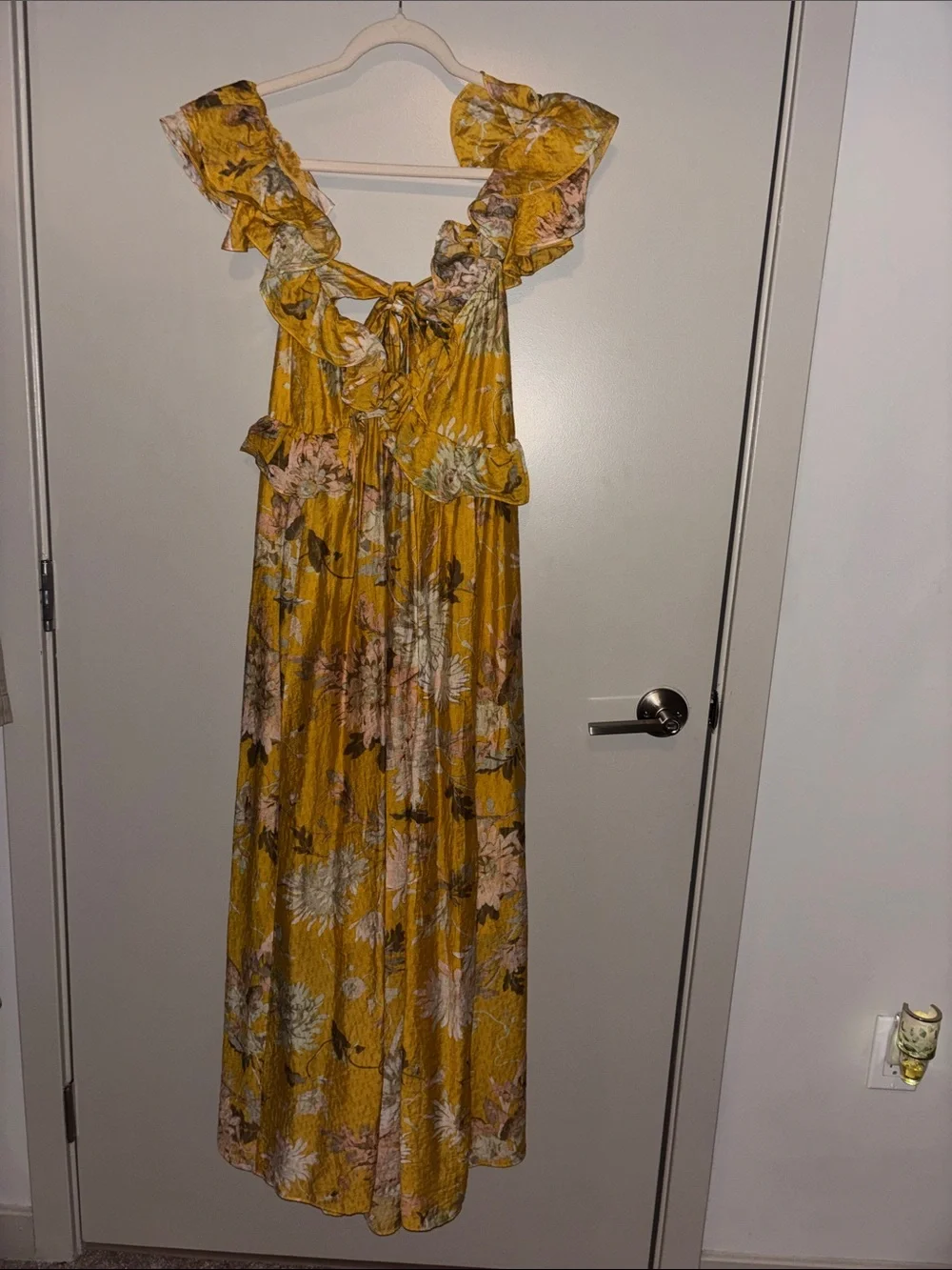H&M Floral Ruffle Maxi Dress - Yellow